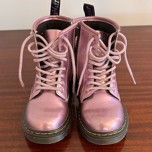 Toddler dr martens metallic purple boots size 12 hardly worn side zipper